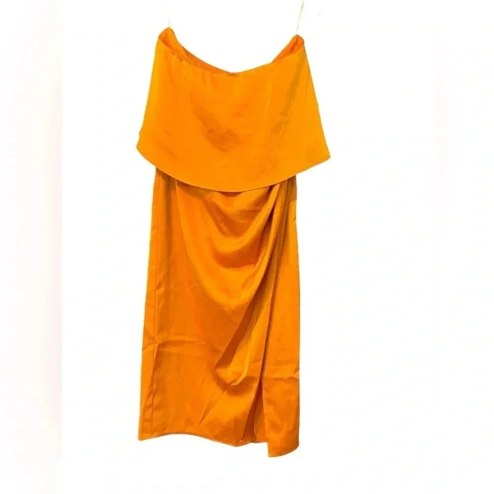 NWT Revolve Lovers and Friends Marigold Violet Strapless Midi Dress Silk Size XS
